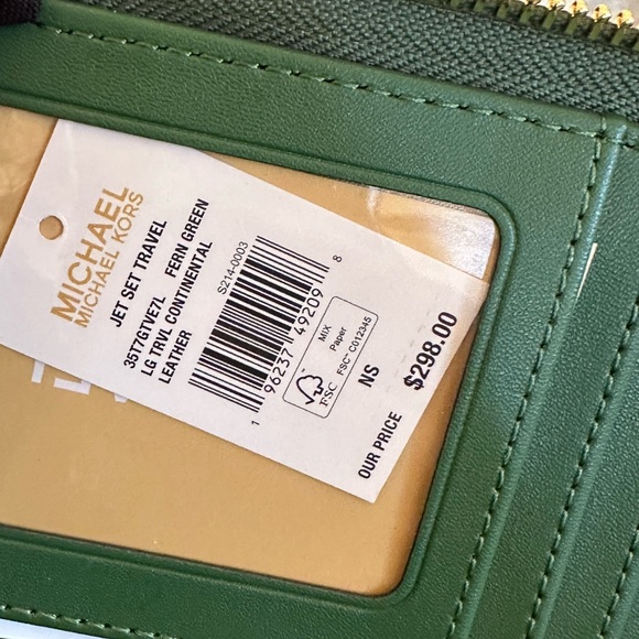 Michael Kors Medium Mirella Palm Tree tote handbag&wallet Green NWT Authentic - Picture 11 of 13